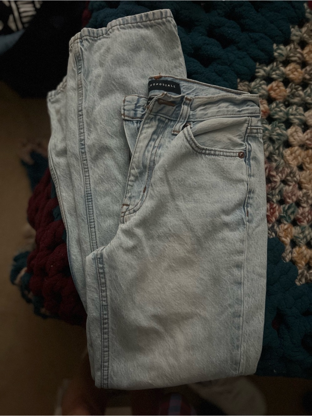 Aeropostale Light Wash High Rise Baggy Jeans 00